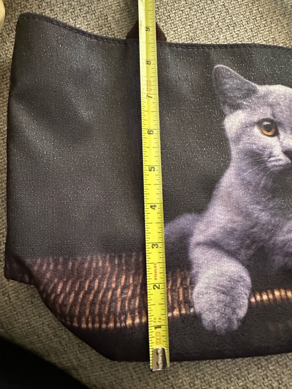 Cute grey cat purse grab bag - Picture 8 of 9